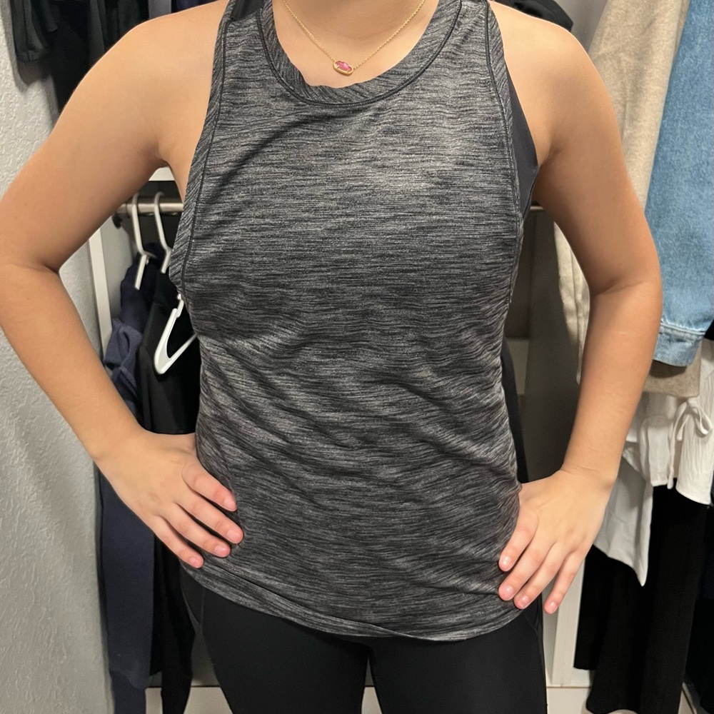 Lululemon Black and Gray Sleeveless Athletic Tank Top and sports bra